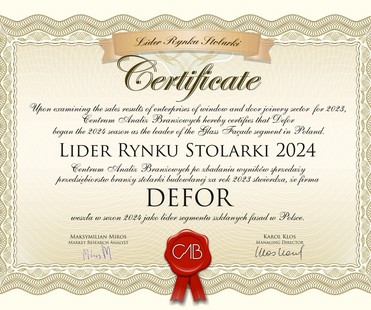 Lider rynku stolarki po raz 7!